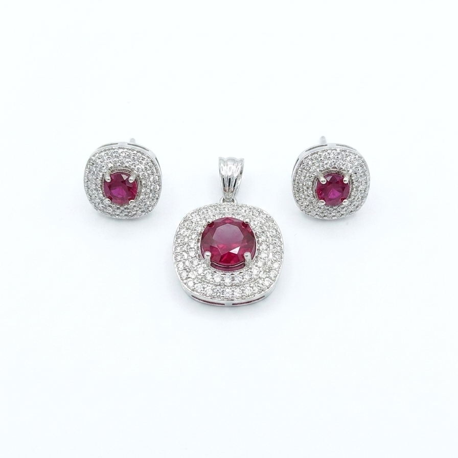 Ruby Halo Pendant