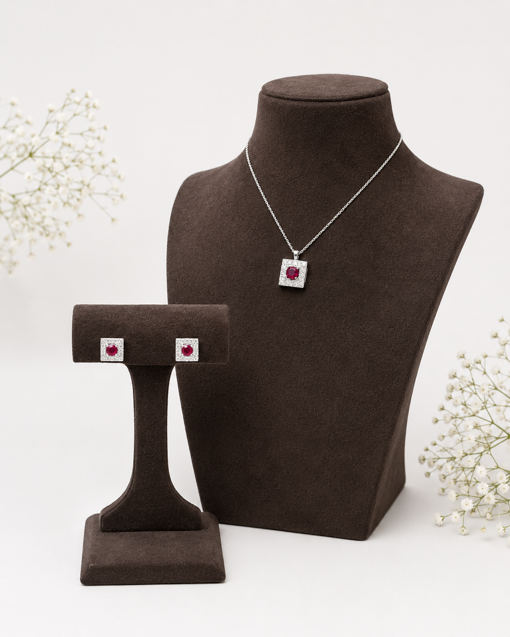 Ruby Radiance Pendant Set