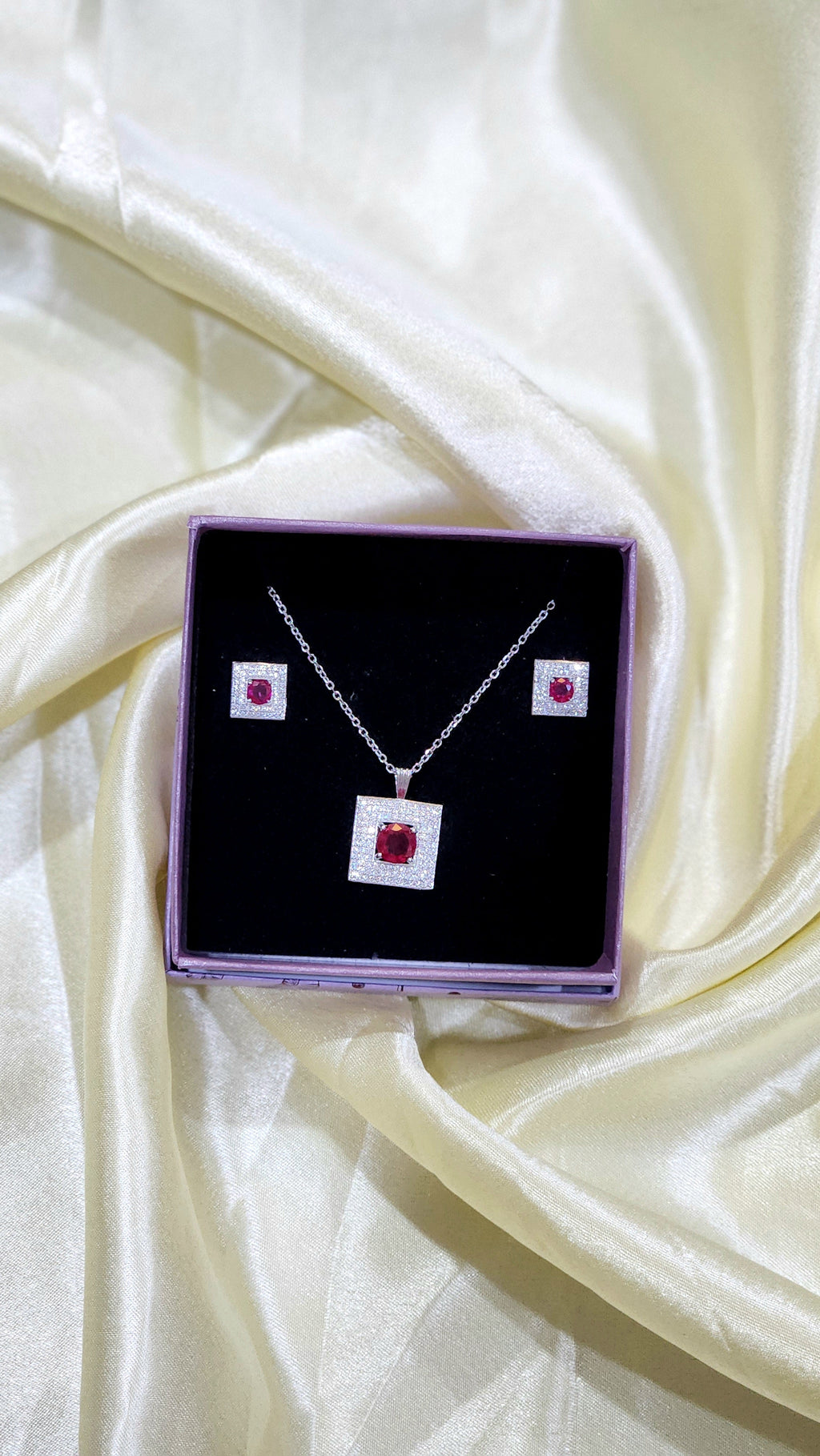 Ruby Radiance Pendant Set