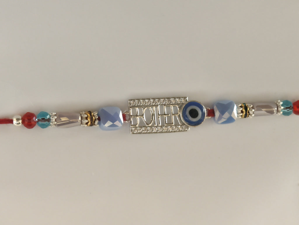 Silver Evil Eye Brother Rakhi