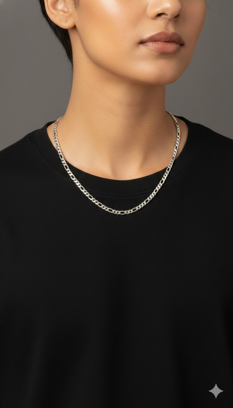 Silver Figaro Link Chain_2