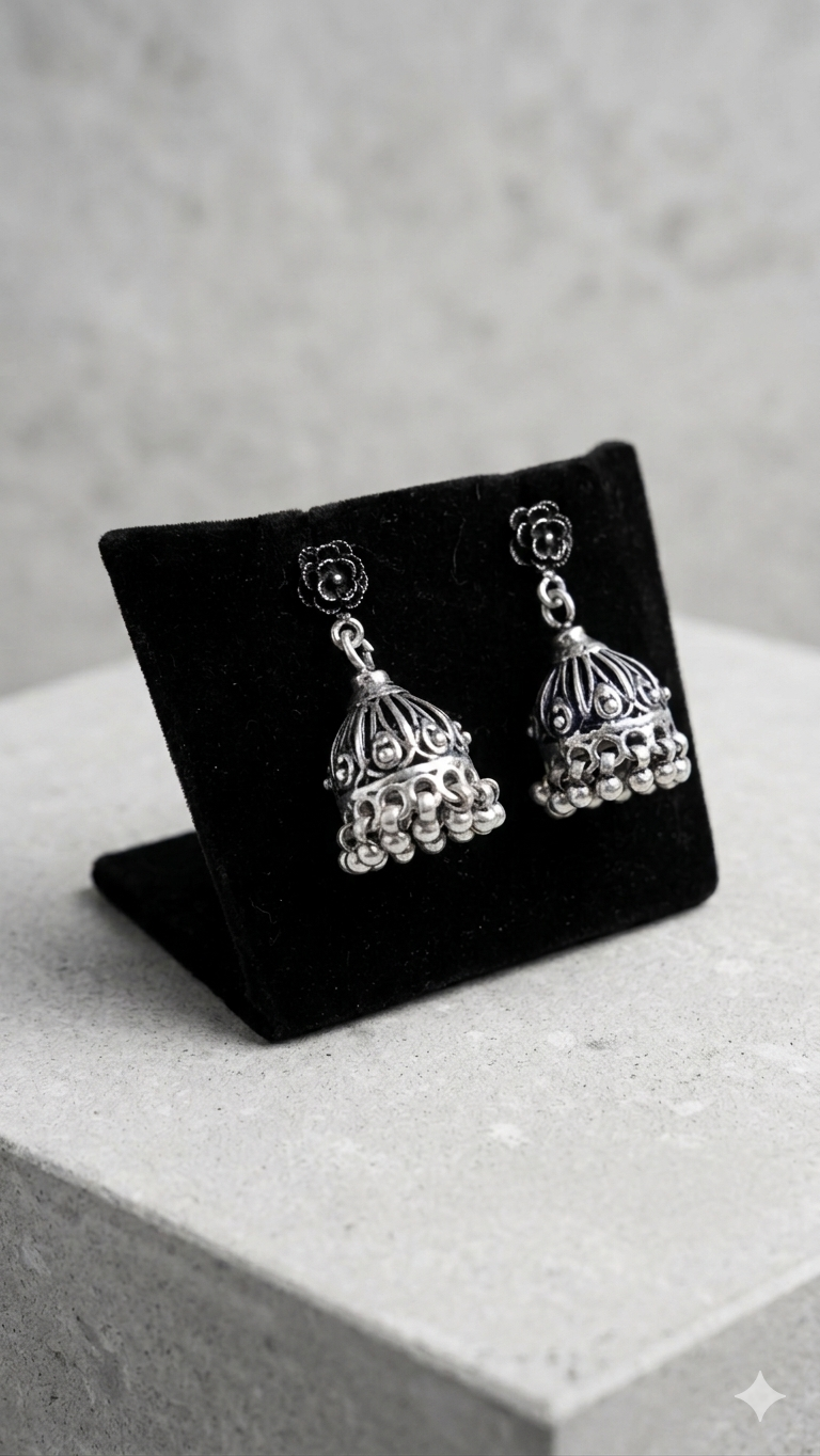 Silver Floral Drops