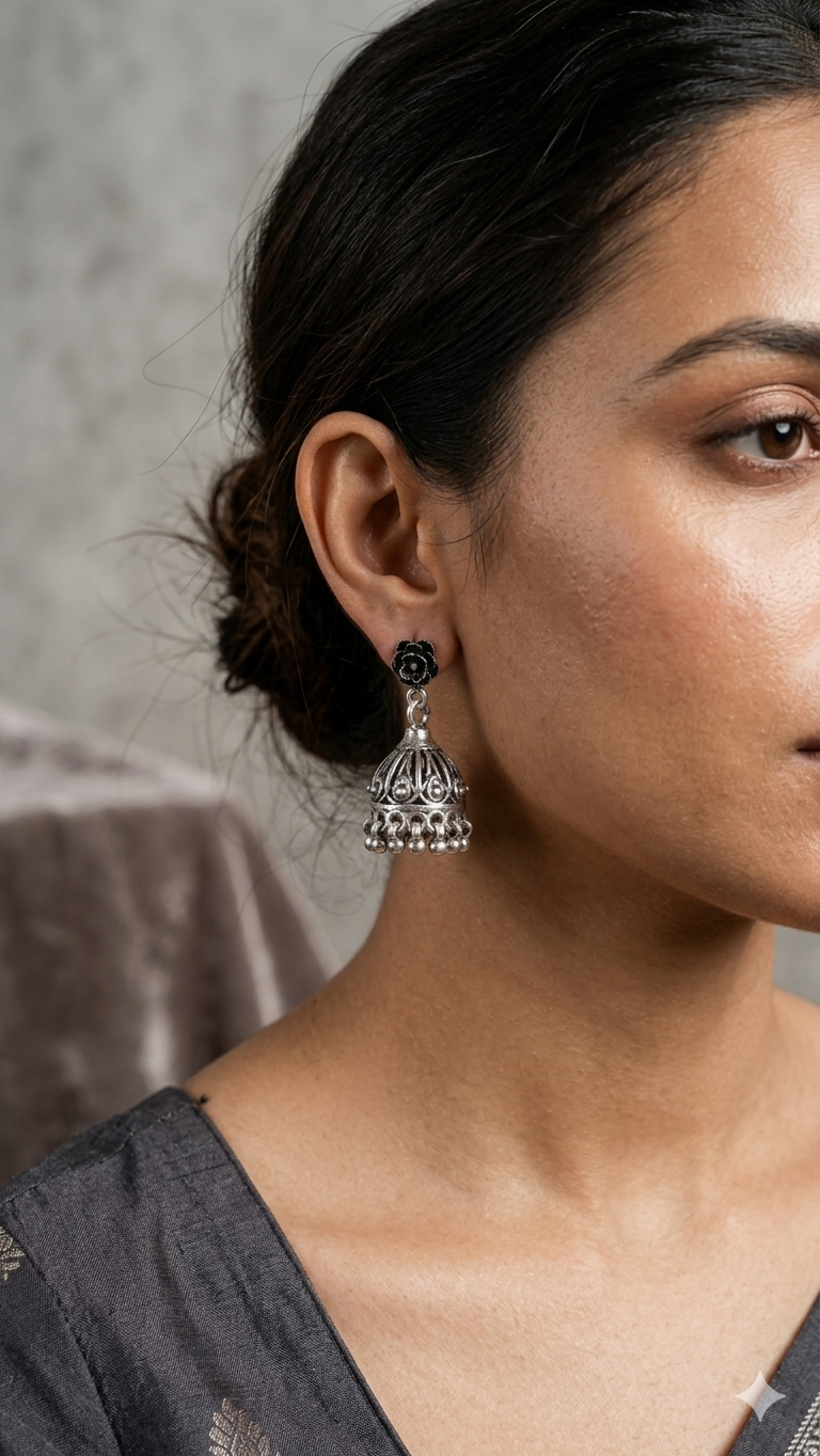Silver Floral Drops
