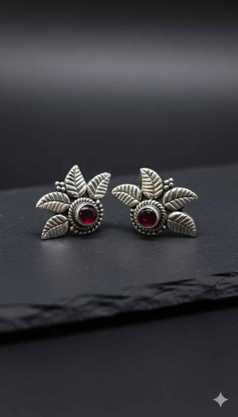 Silver Floral Studs_1