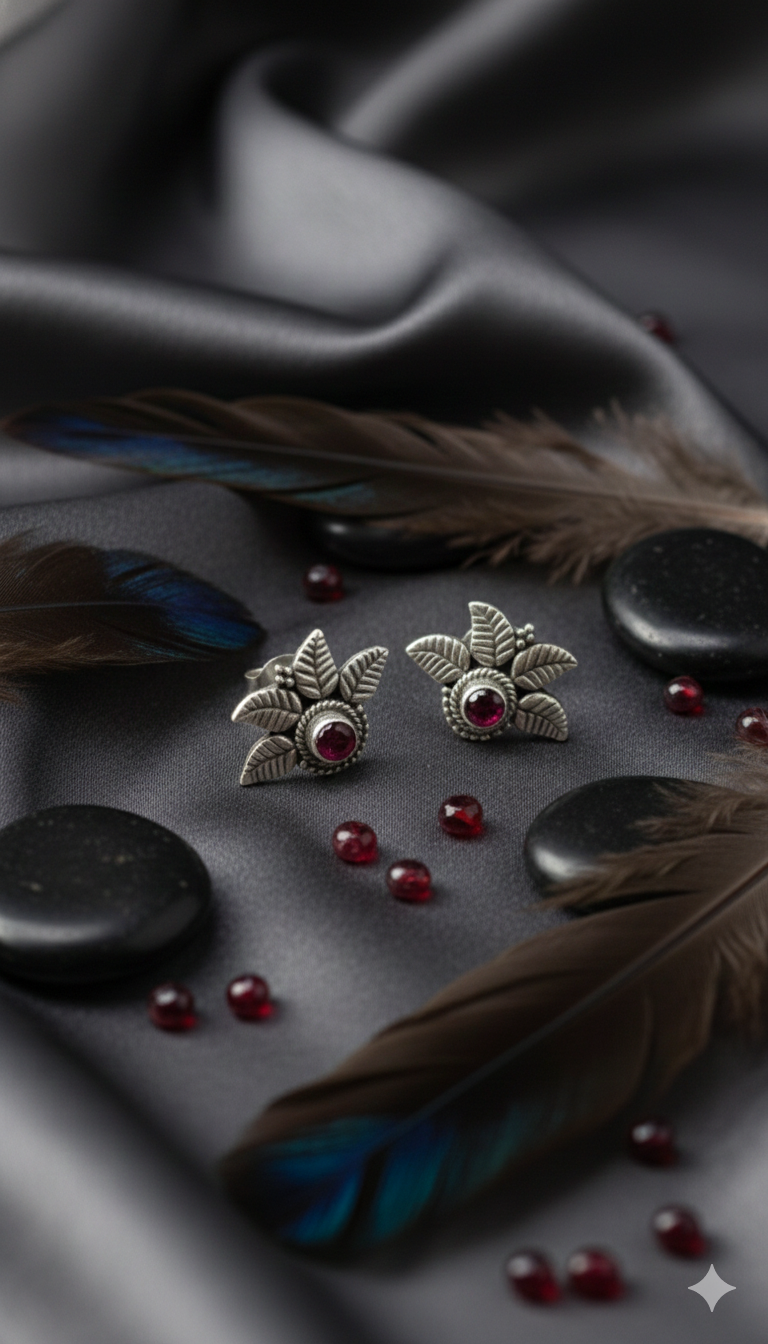 Silver Floral Studs_2