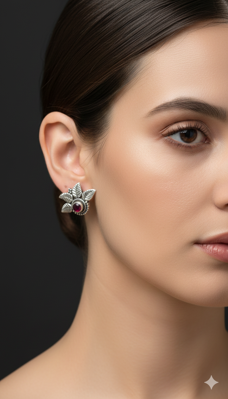 Silver Floral Studs_3