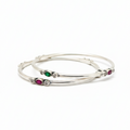 Silver Gemstone Accent Bangles_1