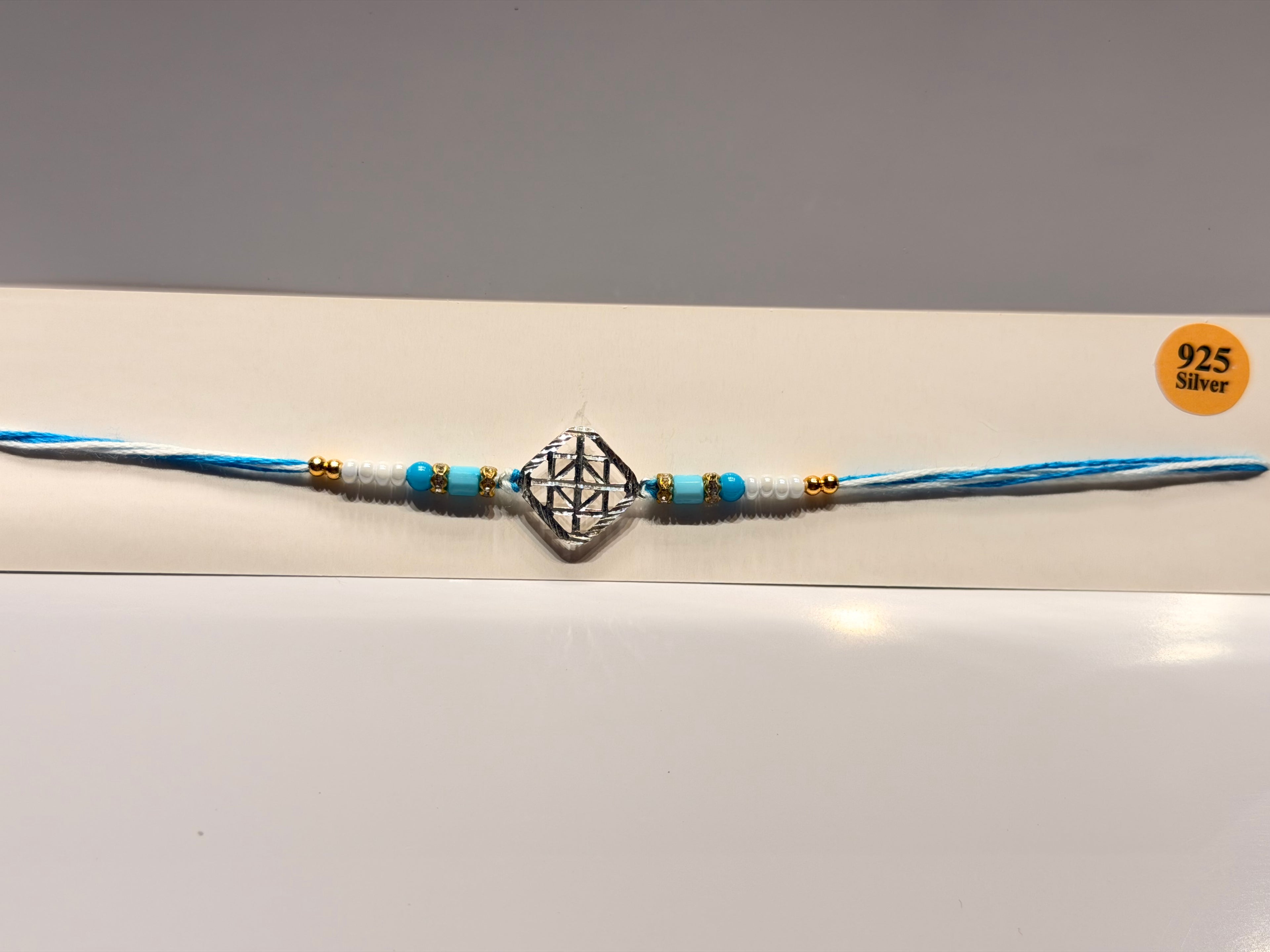 Silver Geometric Rakhi