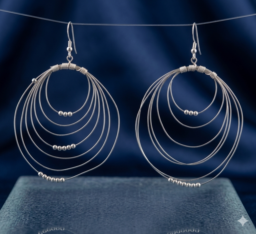 Silver Orbit Hoops