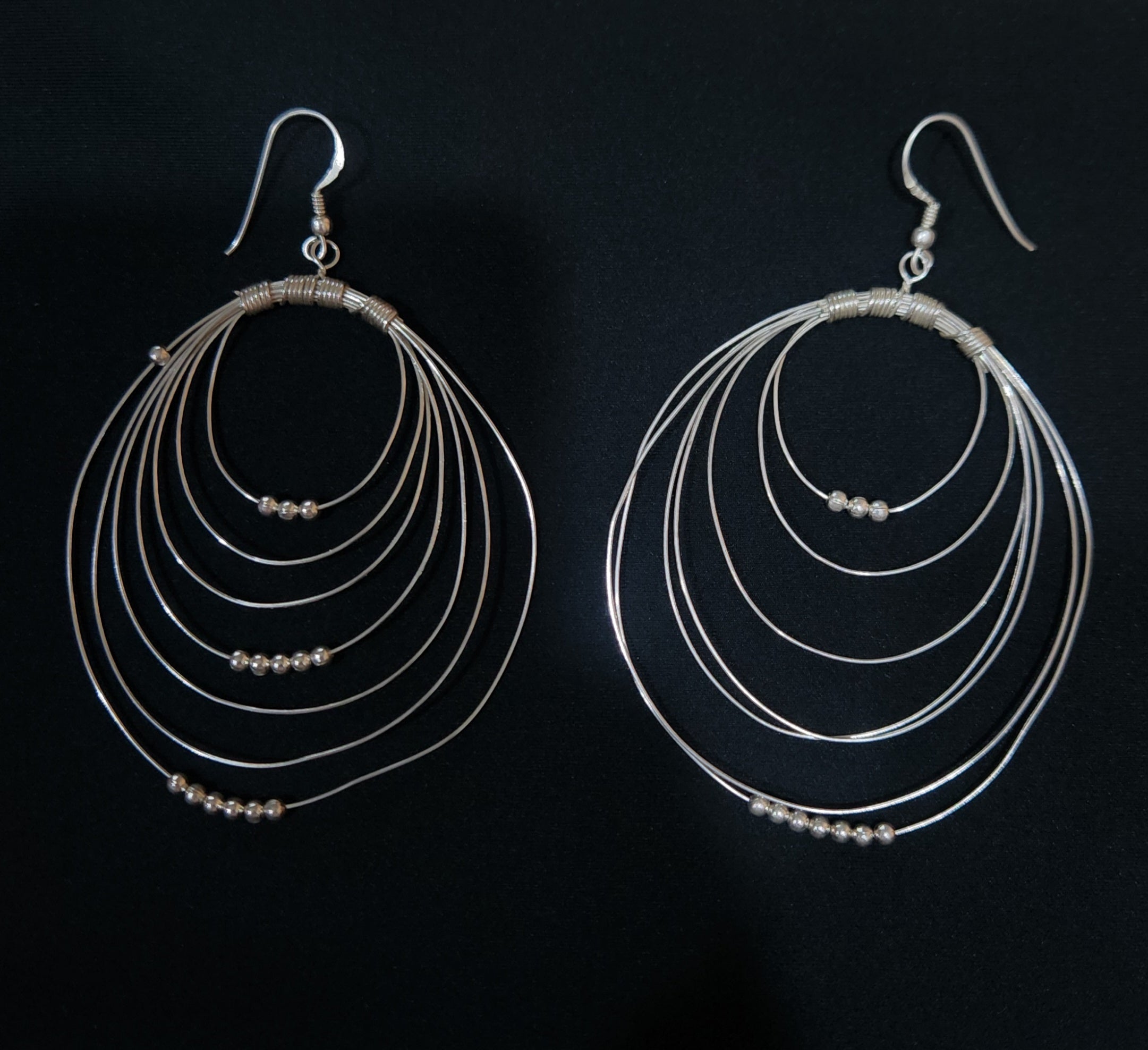 Silver Orbit Hoops