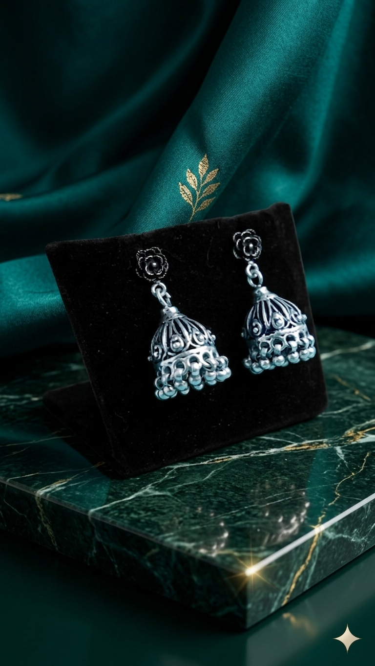 Silver Floral Drops