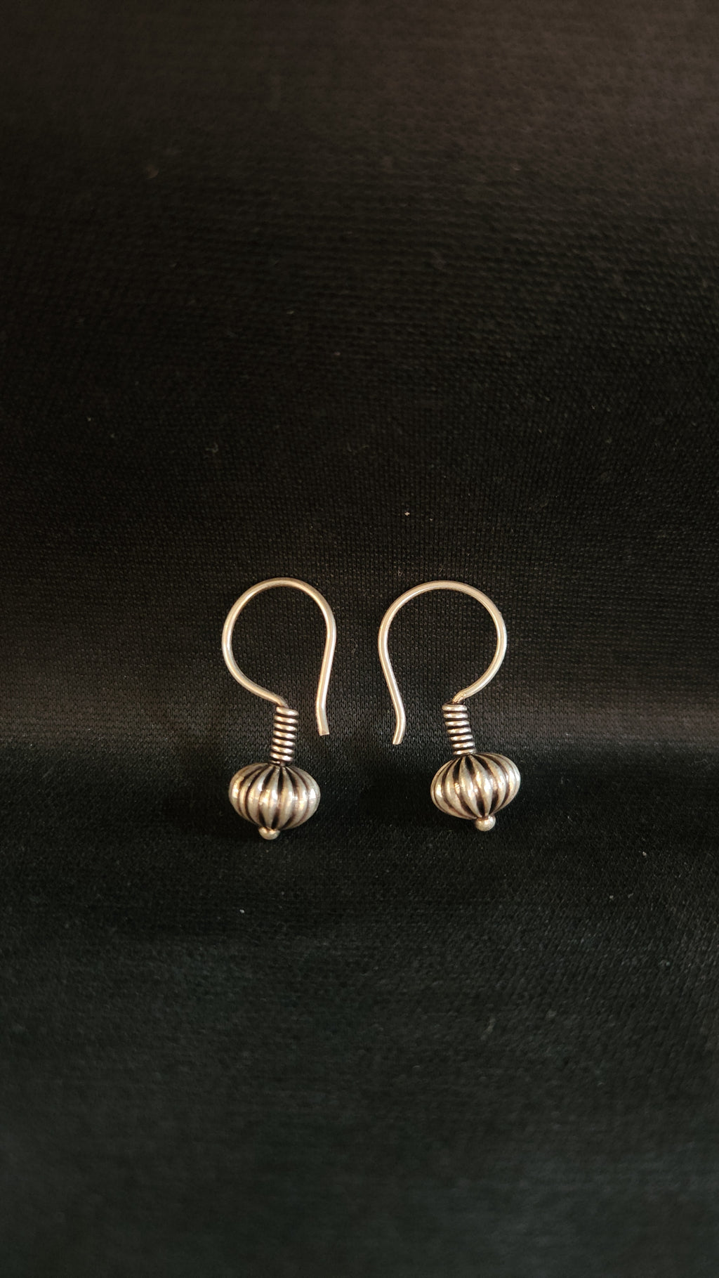 Silver Melon Drop Earrings