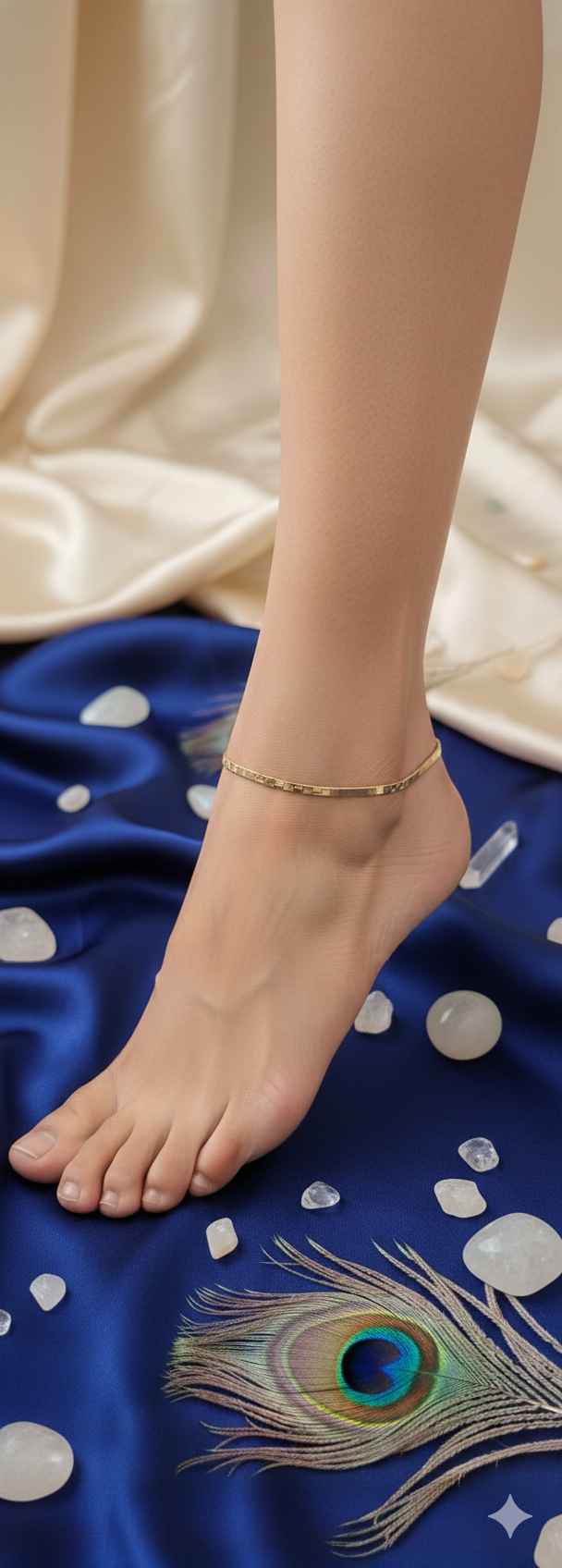 Sleek Rose Gold Flat Link Anklet_3
