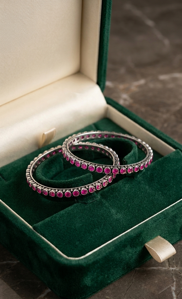 Slim Profile Stone Bangles
