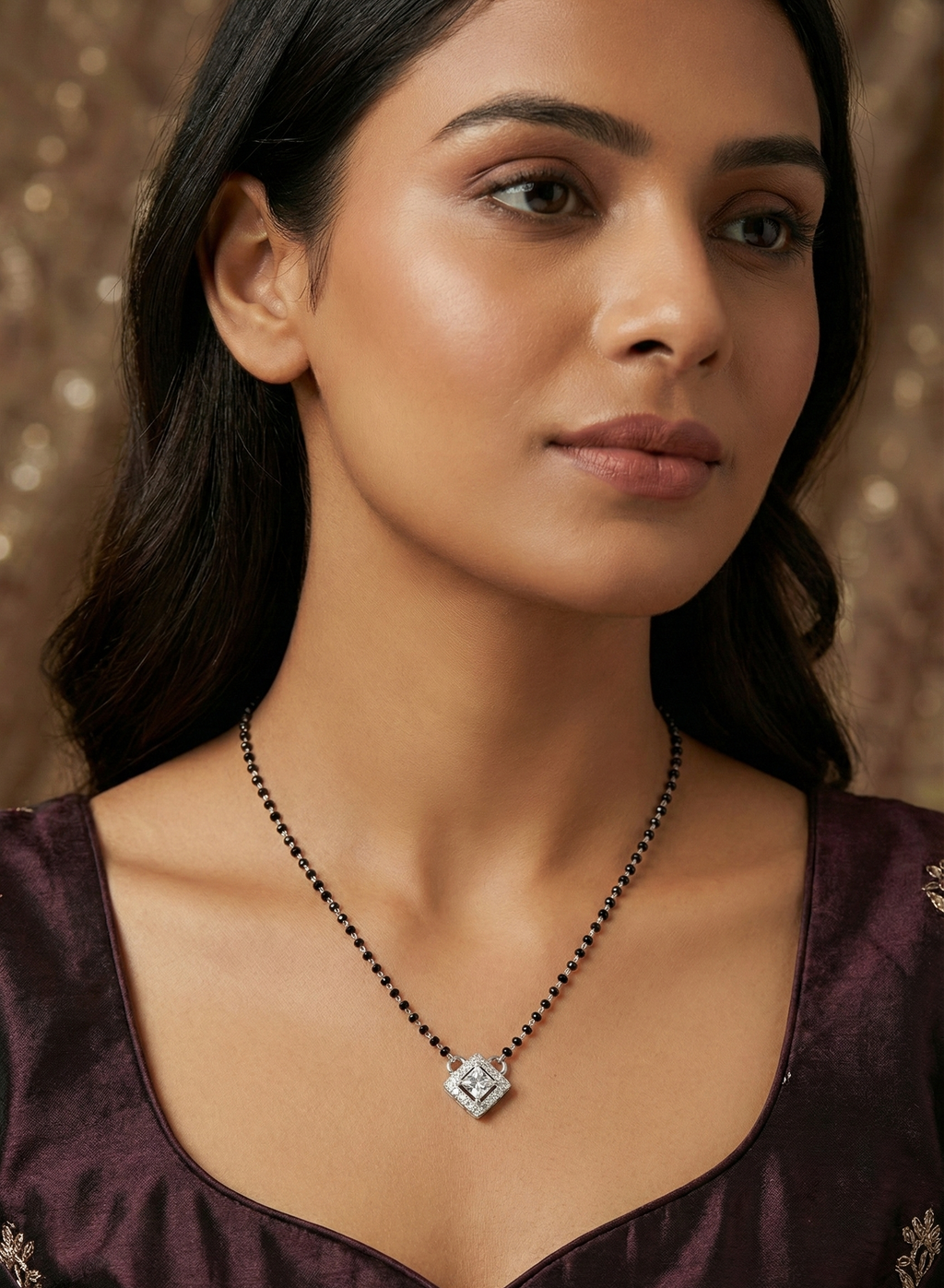 Square CZ Mangalsutra_3