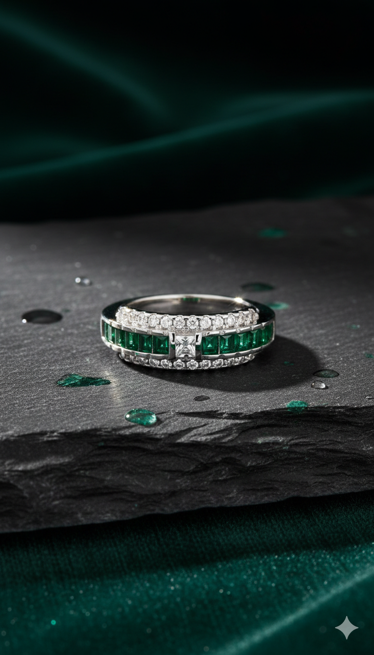 The Art Deco Emerald Band_3