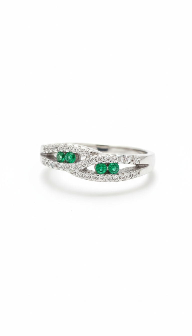 The Entwined Emerald Pavee Ring_1