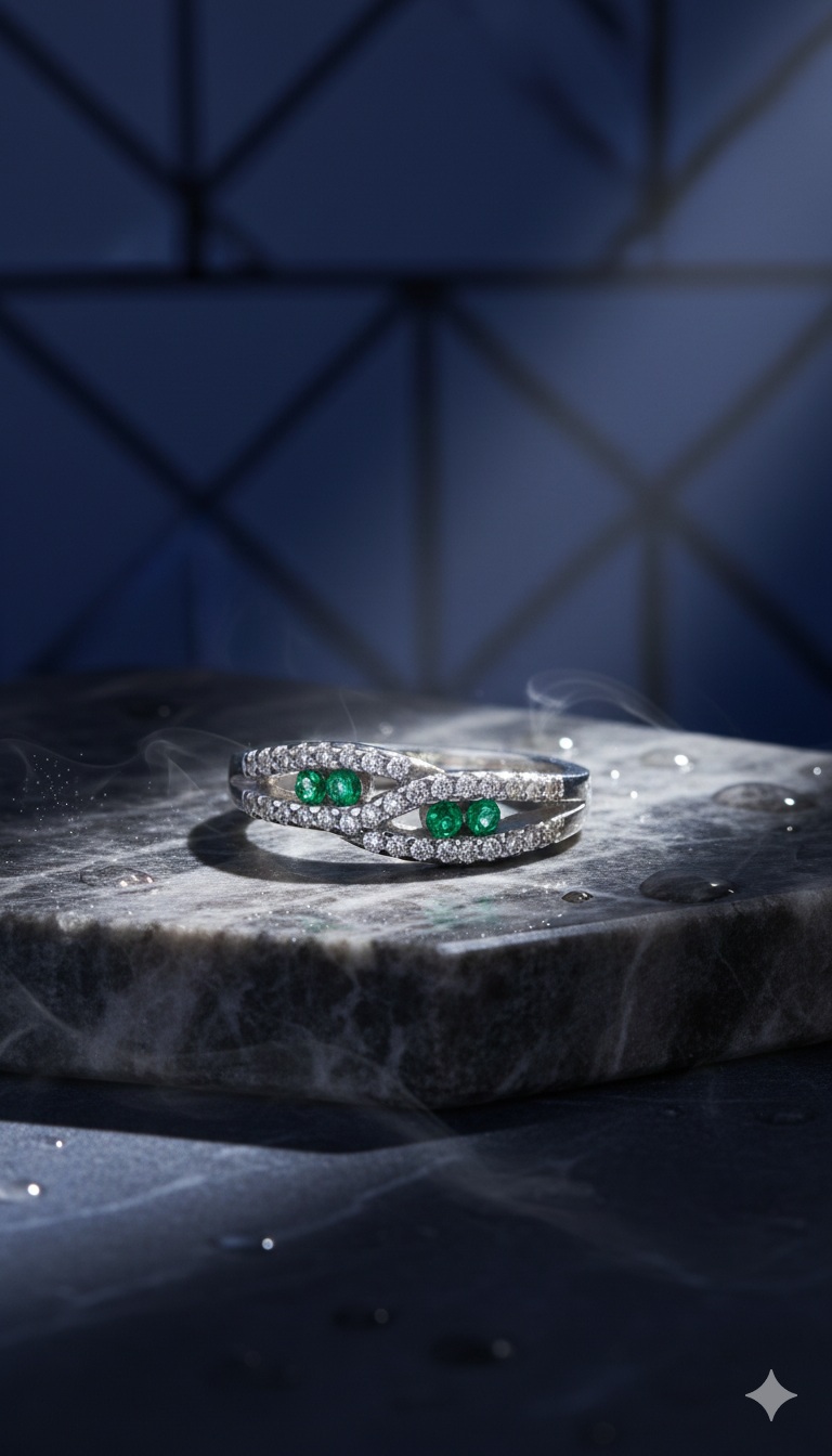 The Entwined Emerald Pavee Ring_3