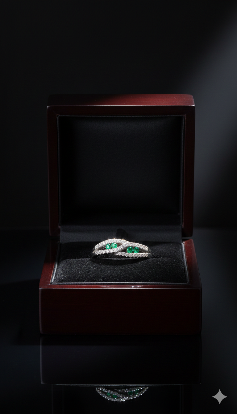 The Entwined Emerald Pavee Ring_4