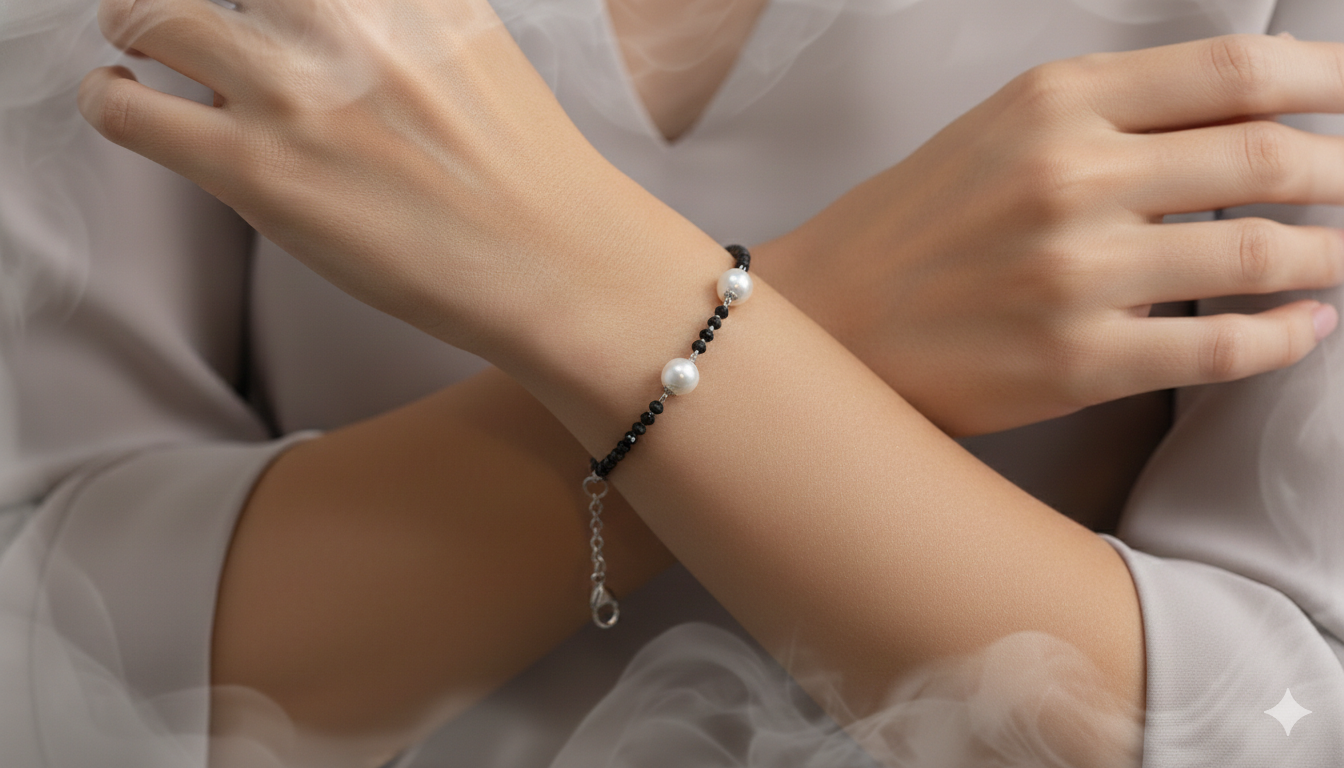 The Obsidian Pearl Link Bracelet_5