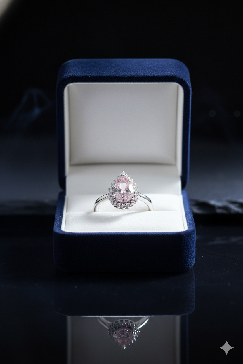 The Rose Pear Halo Ring_4