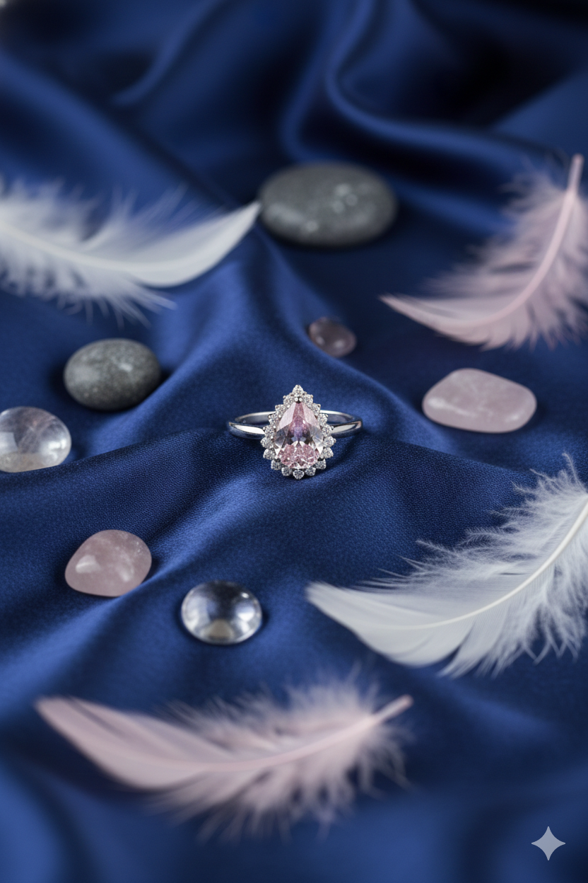 The Rose Pear Halo Ring_5