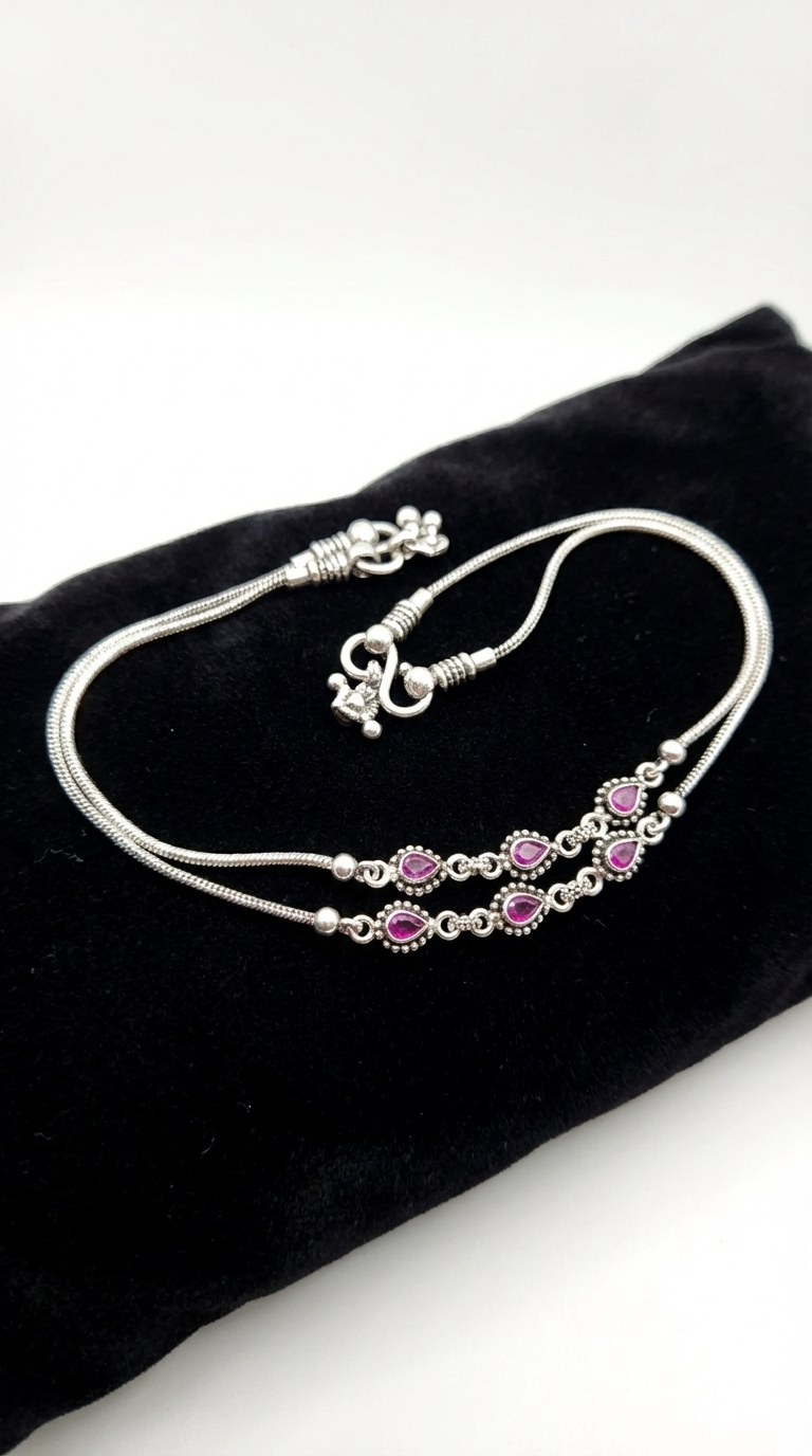 Traditional Silver Payal_1
