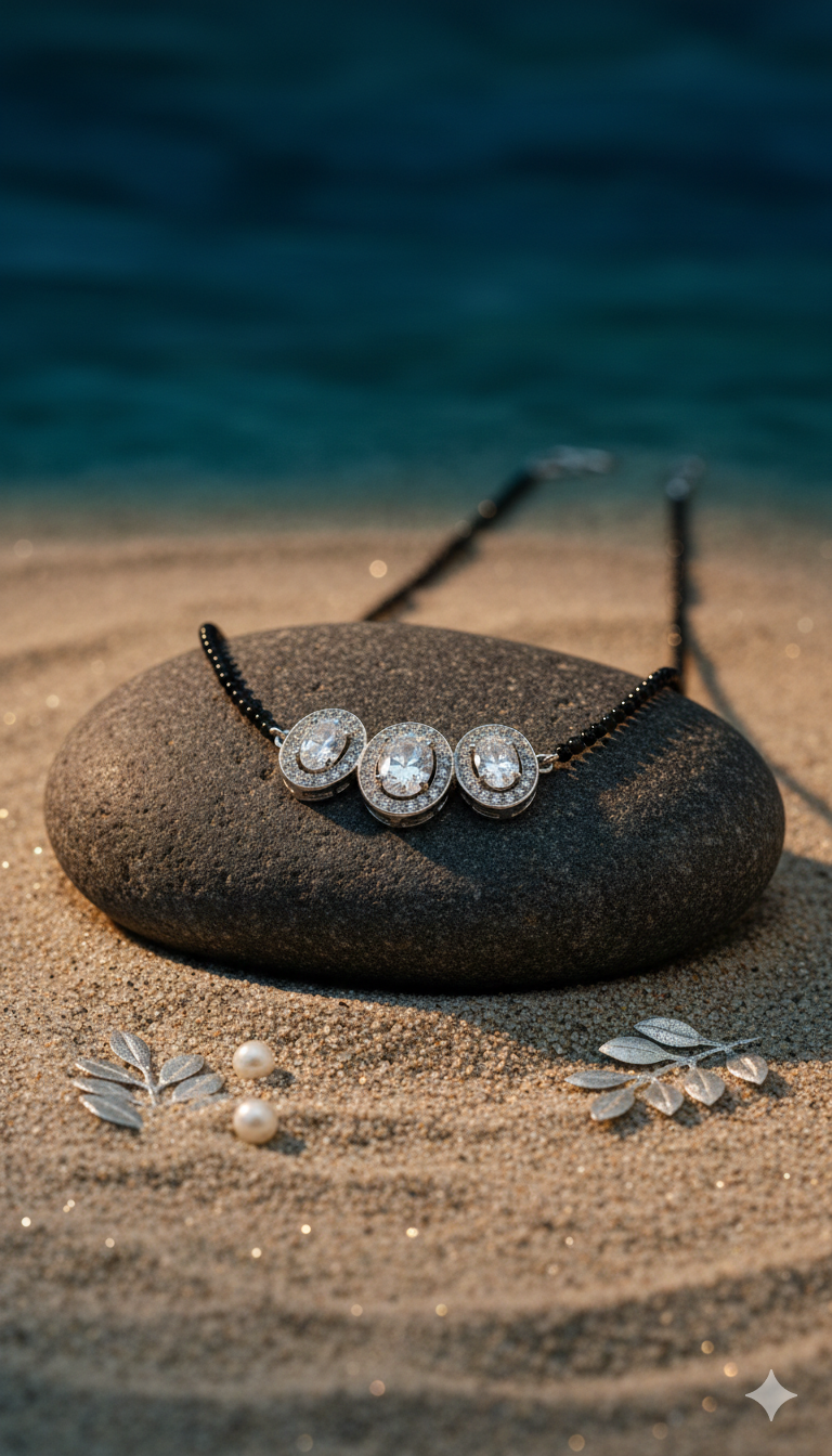 Triple Halo Oval Mangalsutra_3