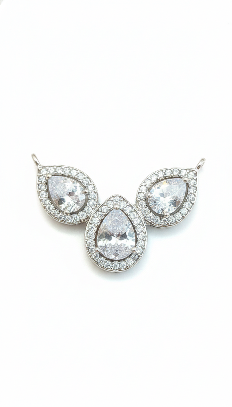 Triple Pear Halo Pendant_1
