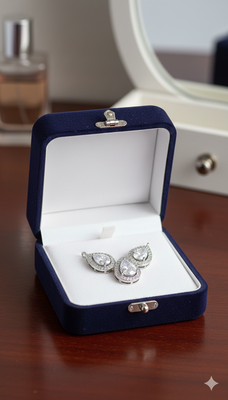 Triple Pear Halo Pendant_4