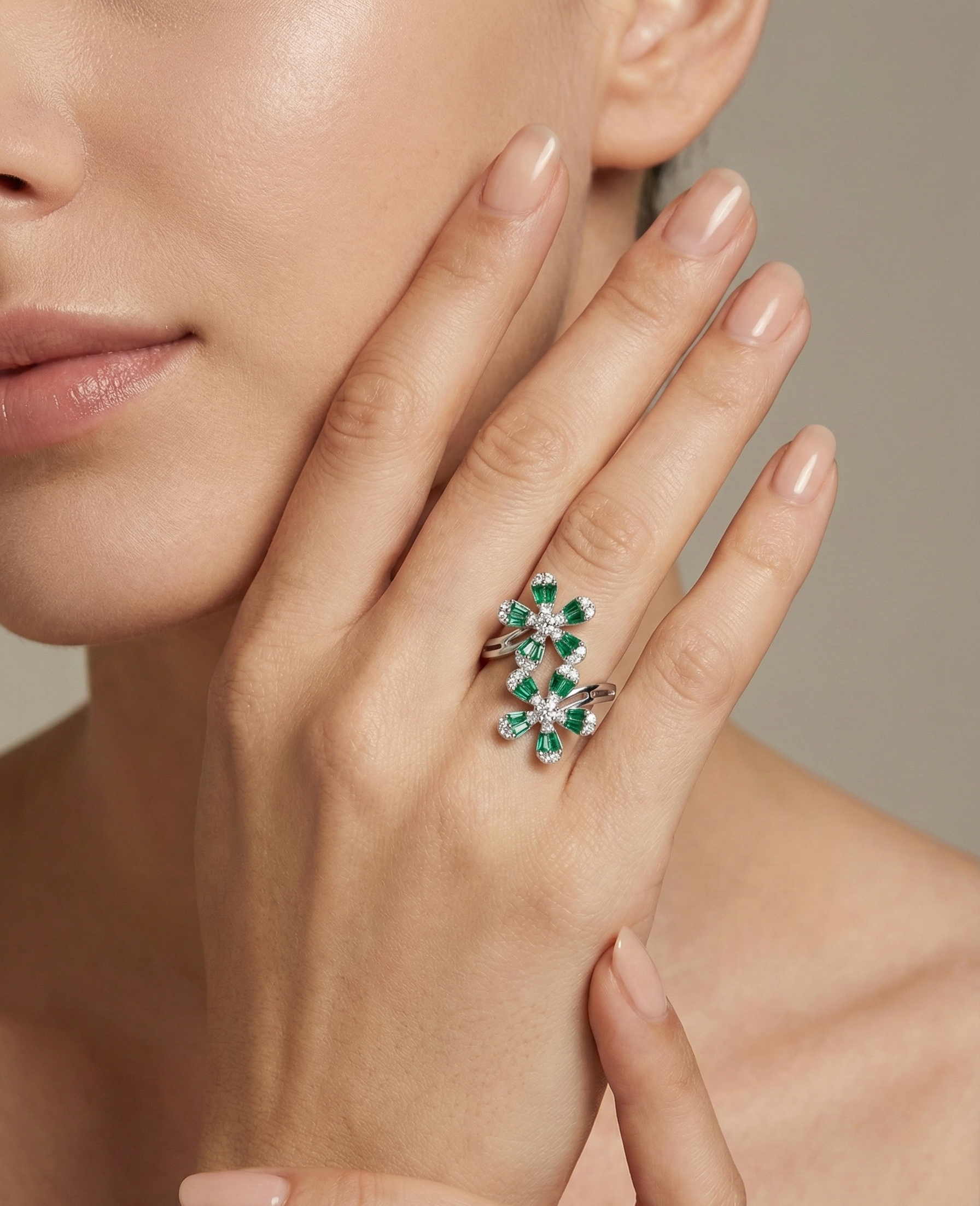 Twin Blossom Sparkle Ring_3