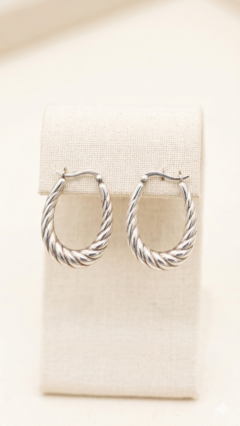 Twisted Oval Earrings