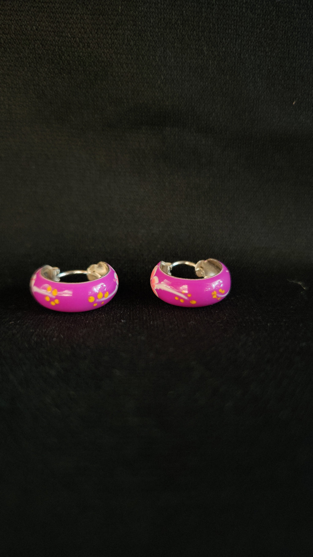 Vibrant Flora Enamel Hoops