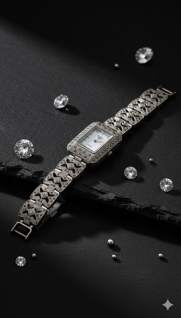 Vintage Marcasite Art Deco Watch_3