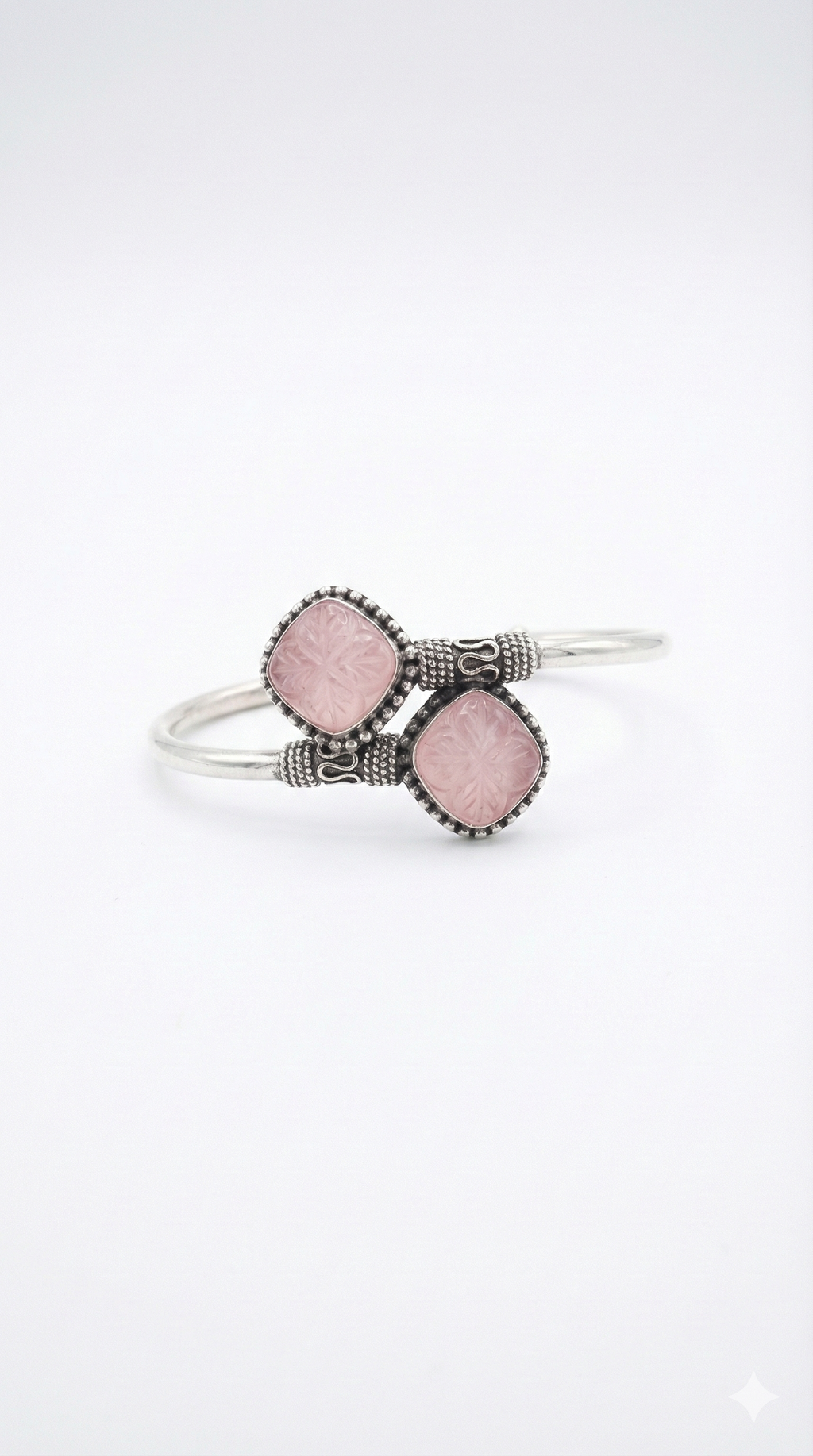 Vintage Style Pink Gemstone Bangle_1