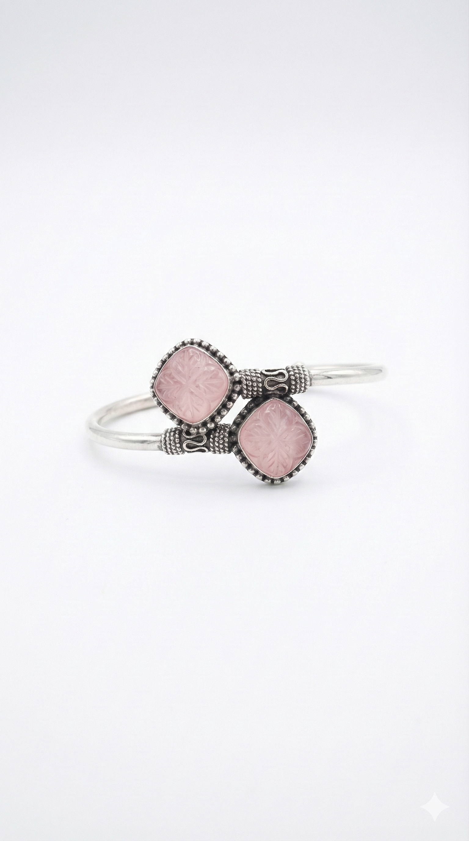 Vintage Style Pink Gemstone Bangle_1