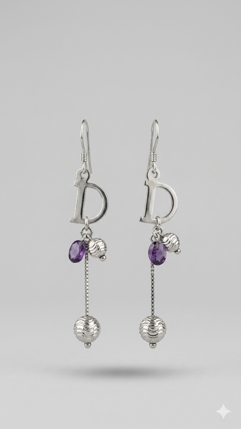 Violet Sparkle Alphabet Charms