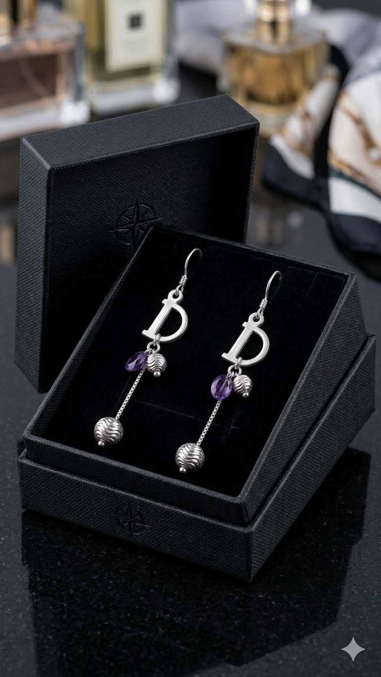 Violet Sparkle Alphabet Charms