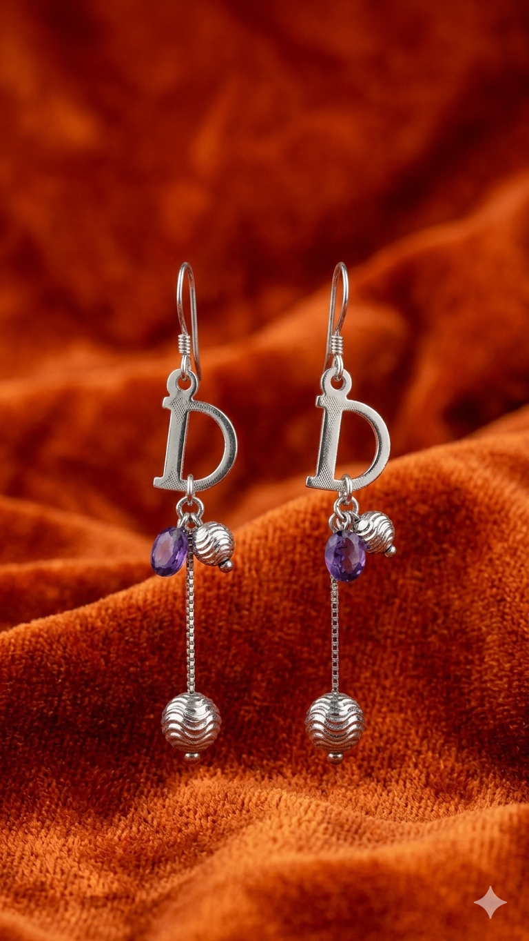 Violet Sparkle Alphabet Charms