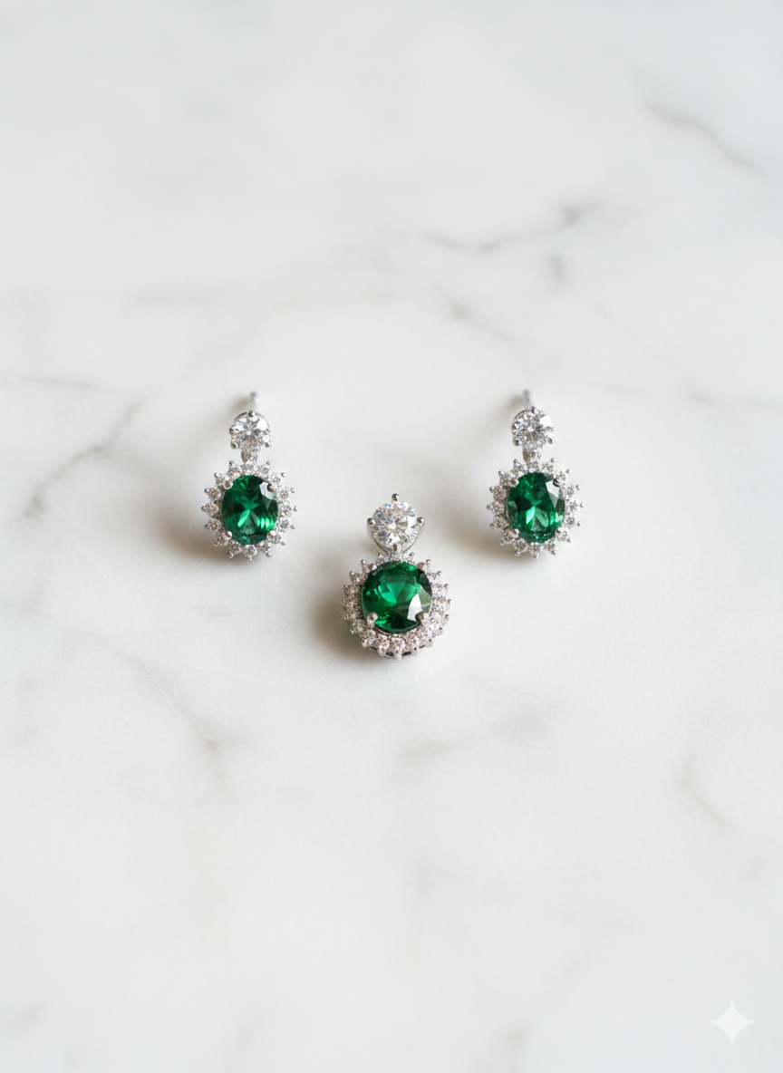 Vivid Green Pendant Set_1