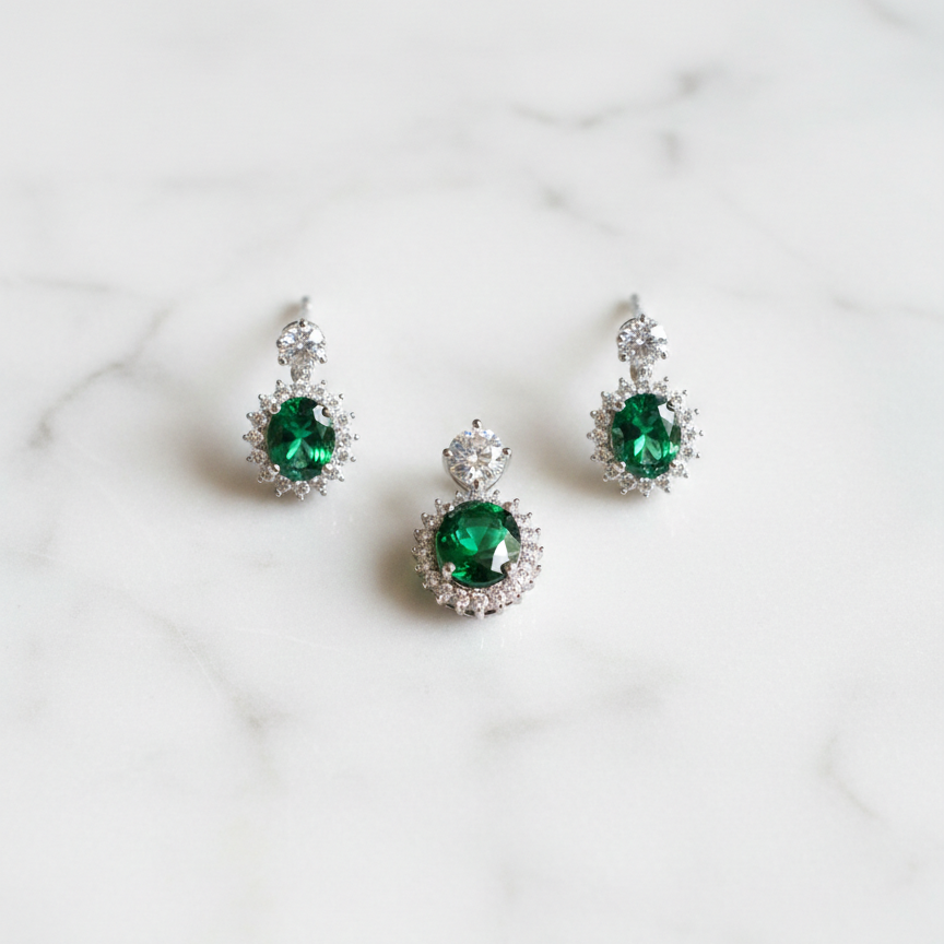 Vivid Green Pendant Set_1