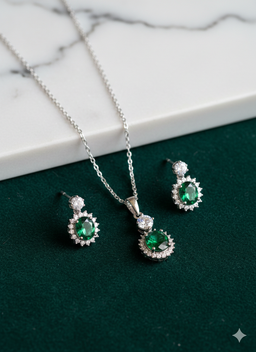 Vivid Green Pendant Set_2