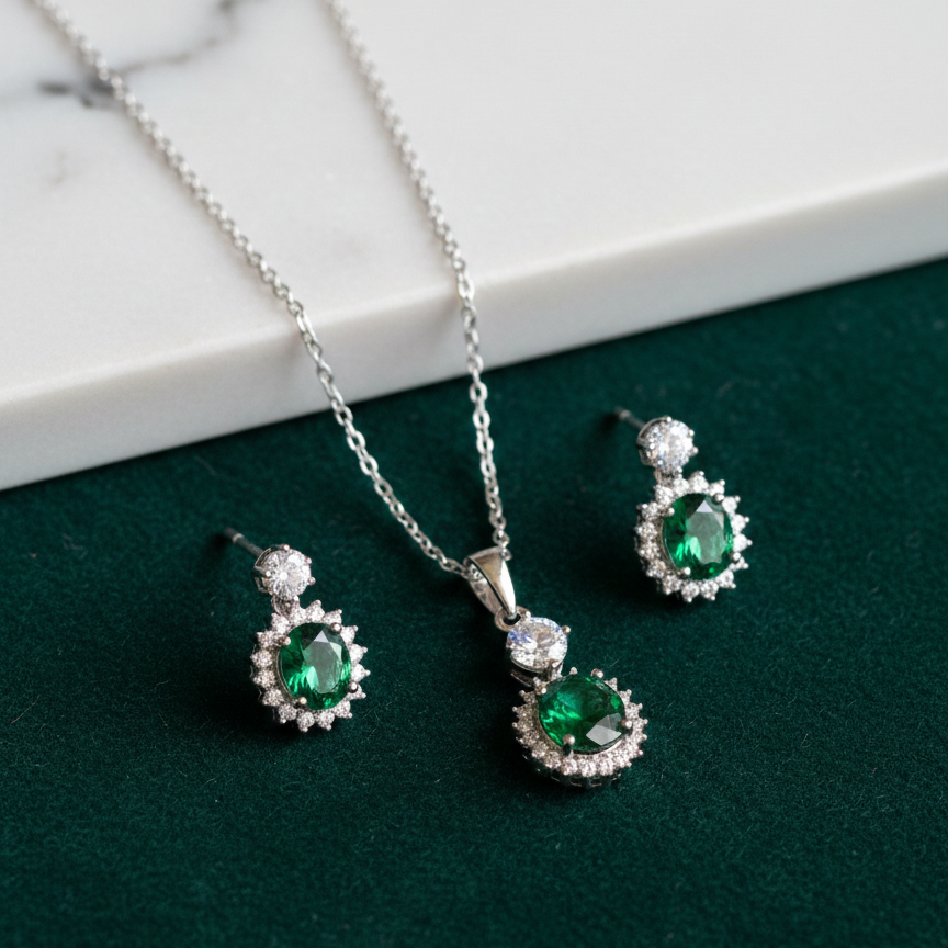 Vivid Green Pendant Set_2