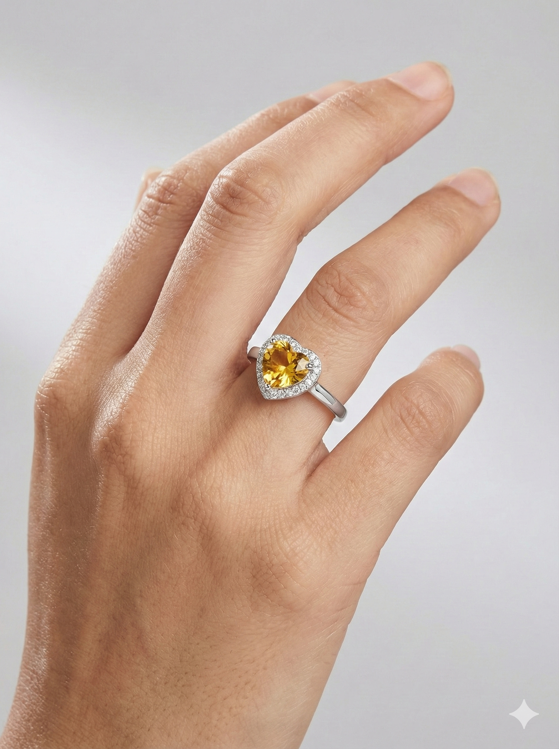 Yellow Heart Gemstone Ring_3
