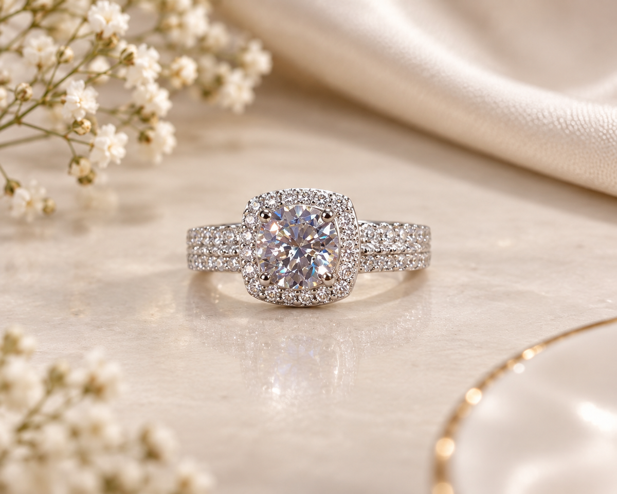 Celestial Cushion Solitaire Ring