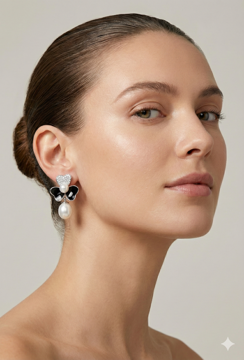 flower/ Butterfly shape with Pearl Drop