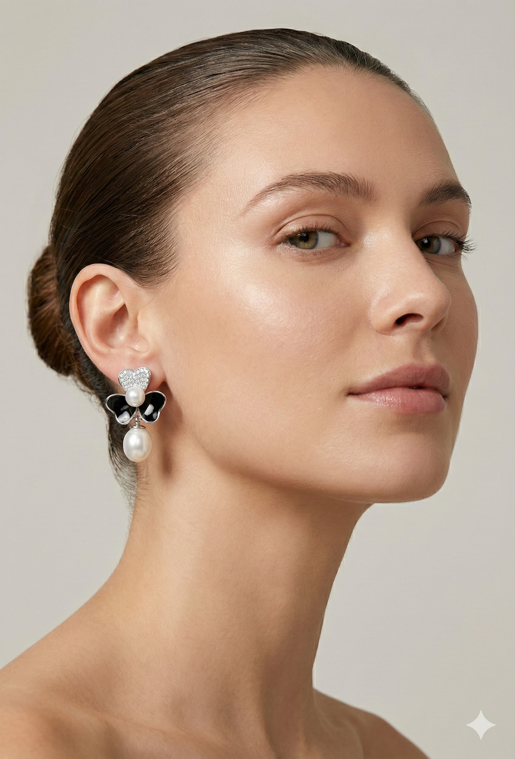 flower/ Butterfly shape with Pearl Drop