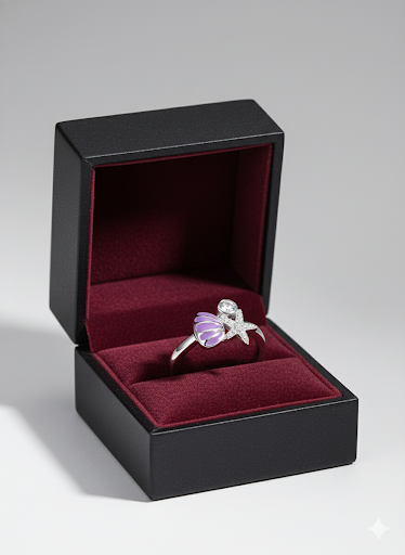 Purple shell & Starfish Ring