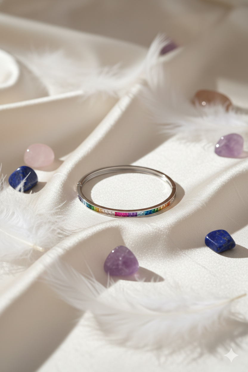 Rainbow Baguette Gemstone Bracelet