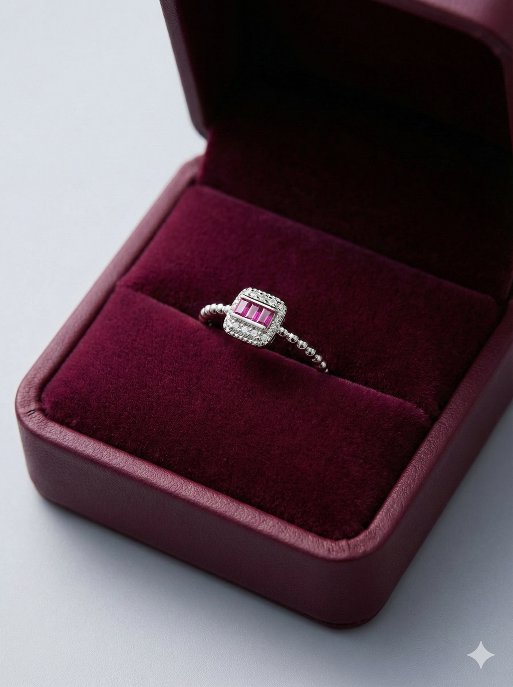 Pink Halo Ring